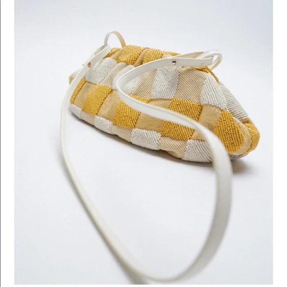 ZARA BEADED GINGHAM CROSSBODY BAG - Picture 10 of 12